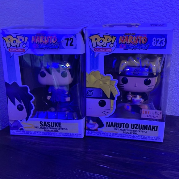 Naruto Uzumaki 823 Funko pop Box Lunch exclusive, and Sasuke 72 Funko pop - Picture 1 of 10